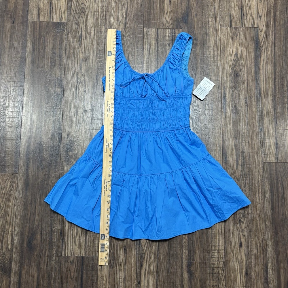 NIA Nordstrom Mini Dress Salt Cotton Mini Sundress Blue Women's Size Medium - Picture 5 of 10
